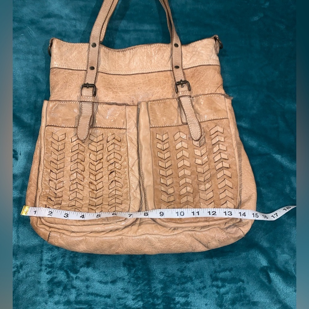 ORIGI Pelle HAND MADE IN ITALY BOVINA LEATHER LARGE WOVEN BAG TOTE PURSE.